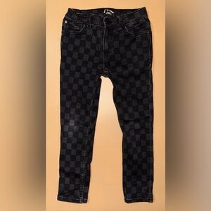 Art Class Boys Skinny Jeans; Checkered; Black/Grey; Size 8
